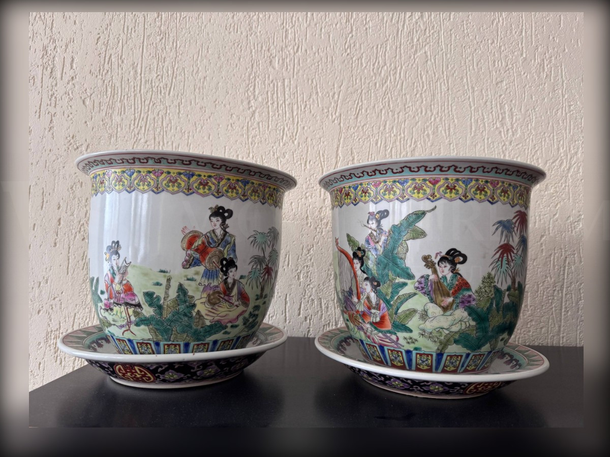 Кашпо/Вазон в стиле шинуазри 2 штуки