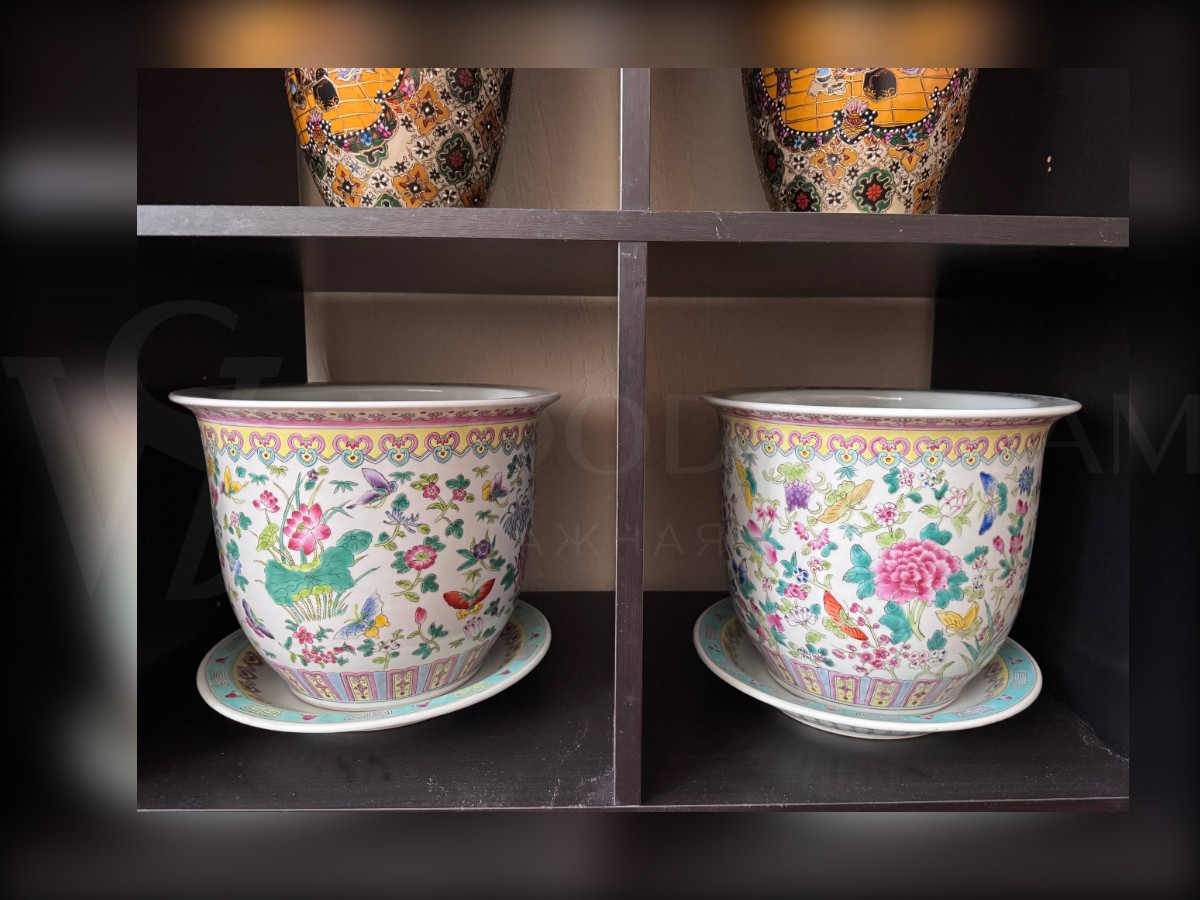 Кашпо/Вазон в стиле шинуазри 2 штуки