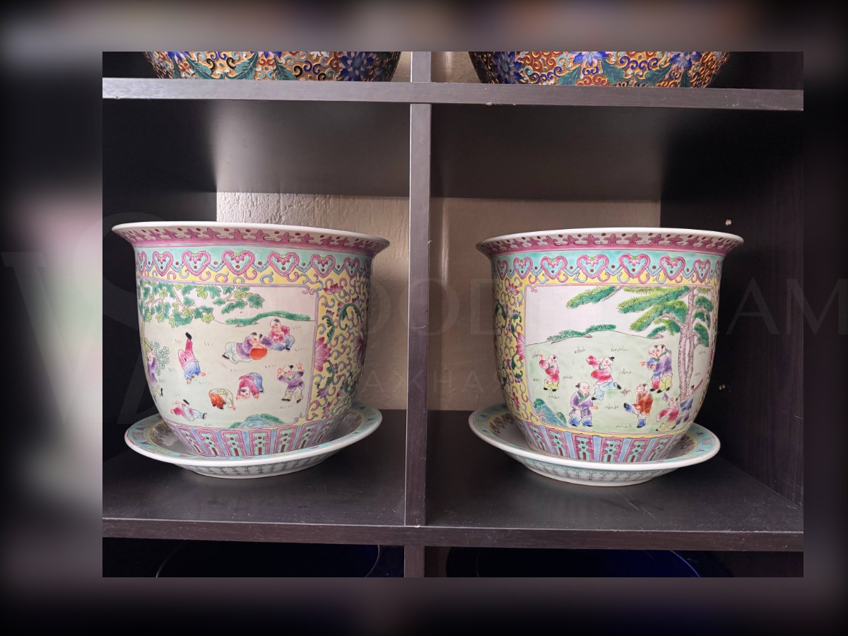 Кашпо/Вазон в стиле шинуазри 2 штуки