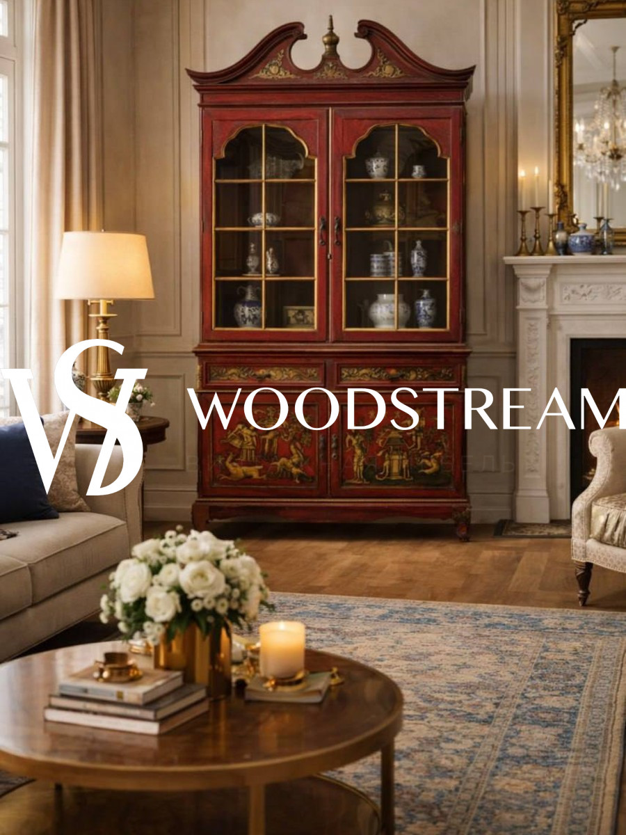 Витрина/Шкаф кабинетный в стиле шинуазри