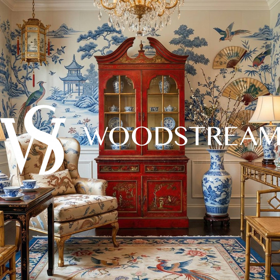 Витрина/Шкаф кабинетный в стиле шинуазри