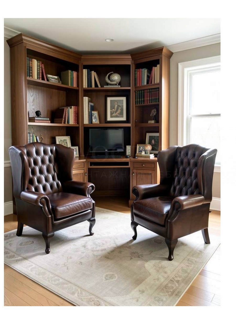 Кресло кабинетное винтажное 2 штуки