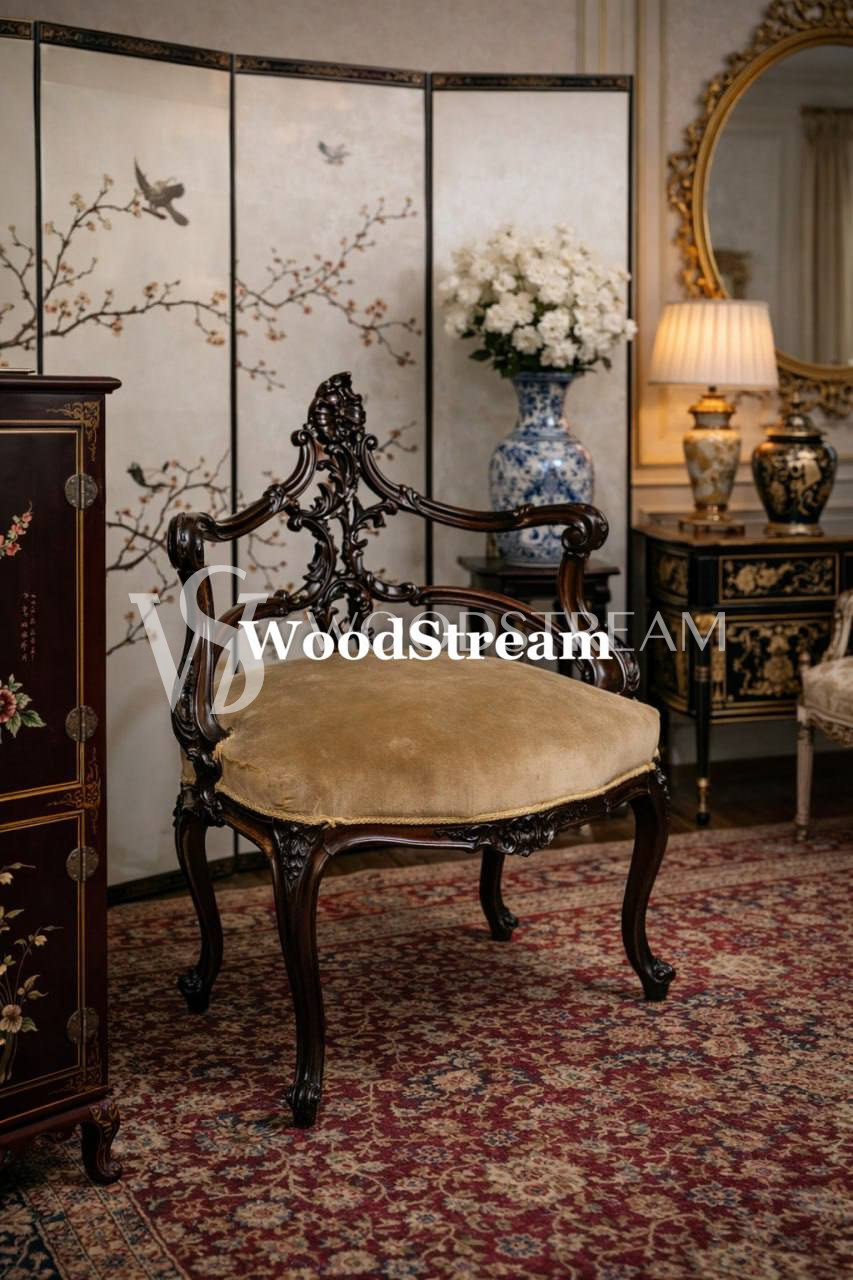 Кресло угловое/Табурет в стиле Людовика XV