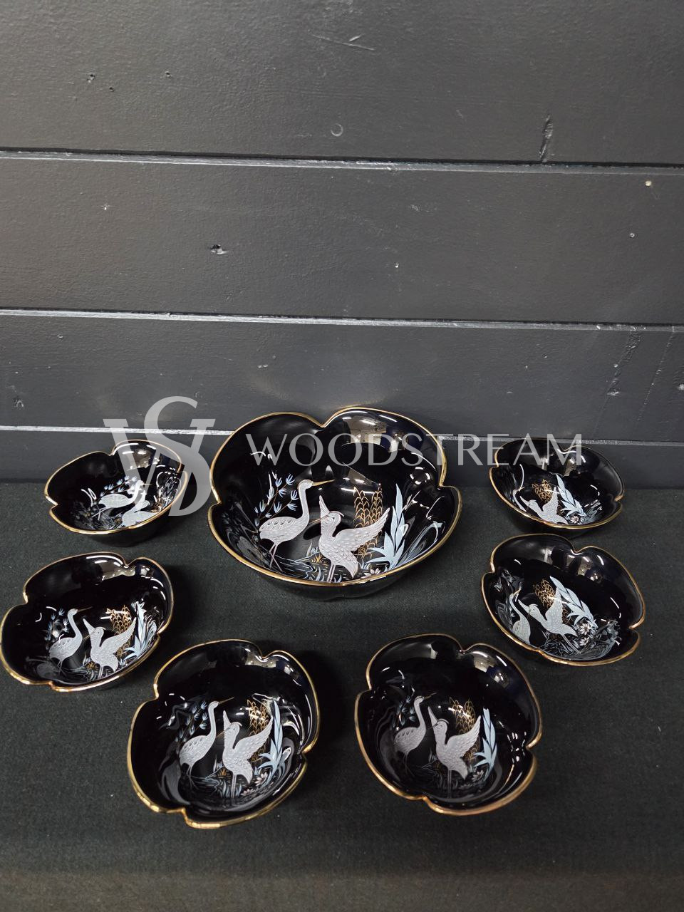 Комплект: Блюдо/Тарелка и блюдце 6 штук в стиле шинуазри