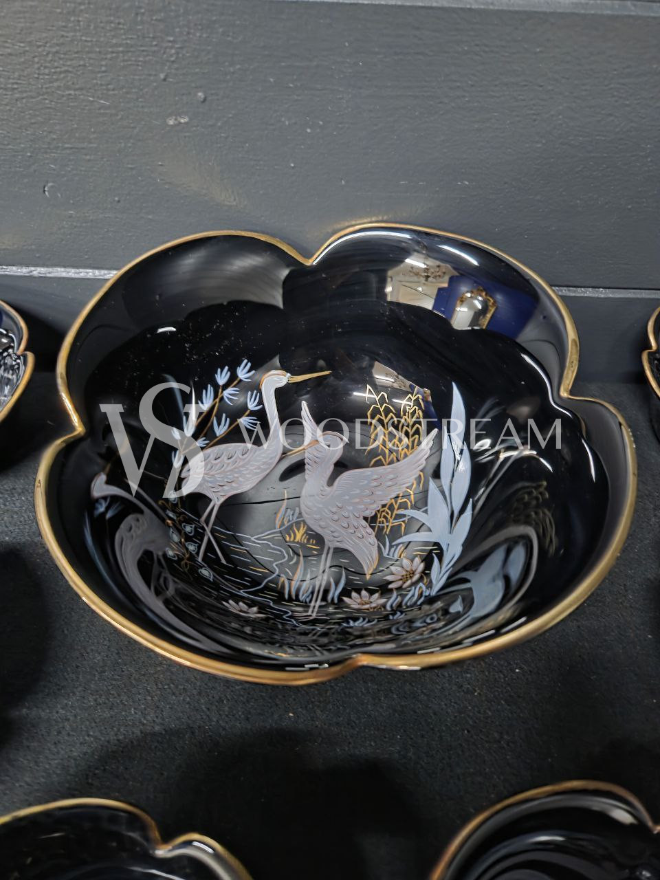 Комплект: Блюдо/Тарелка и блюдце 6 штук в стиле шинуазри