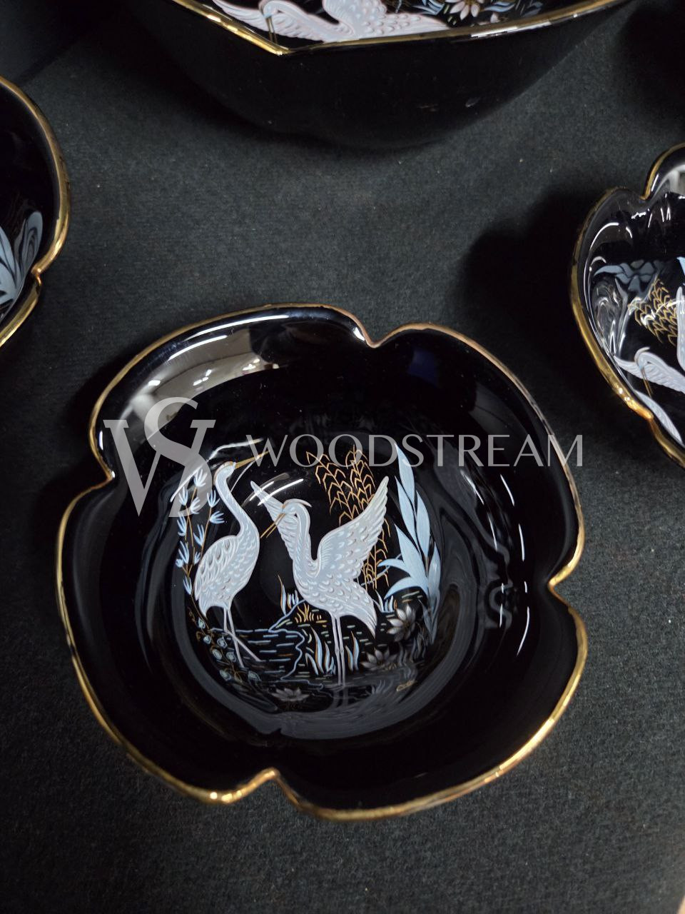 Комплект: Блюдо/Тарелка и блюдце 6 штук в стиле шинуазри