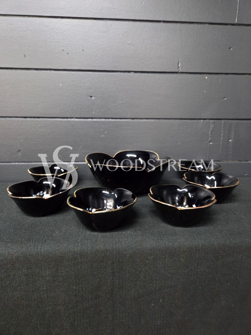 Комплект: Блюдо/Тарелка и блюдце 6 штук в стиле шинуазри