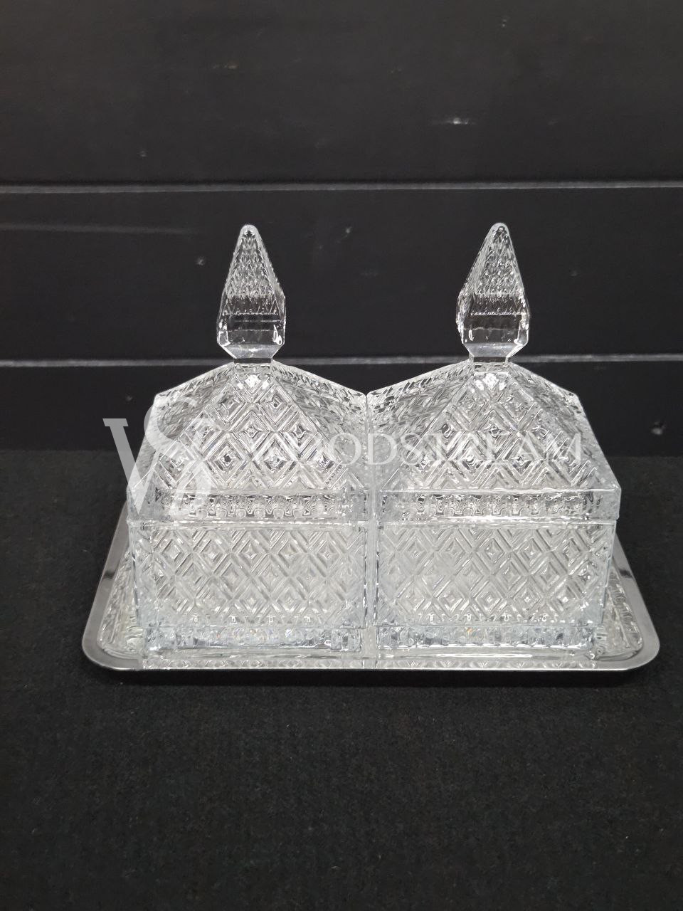 Ваза с крышкой/Менажница/Конфетница на подносе