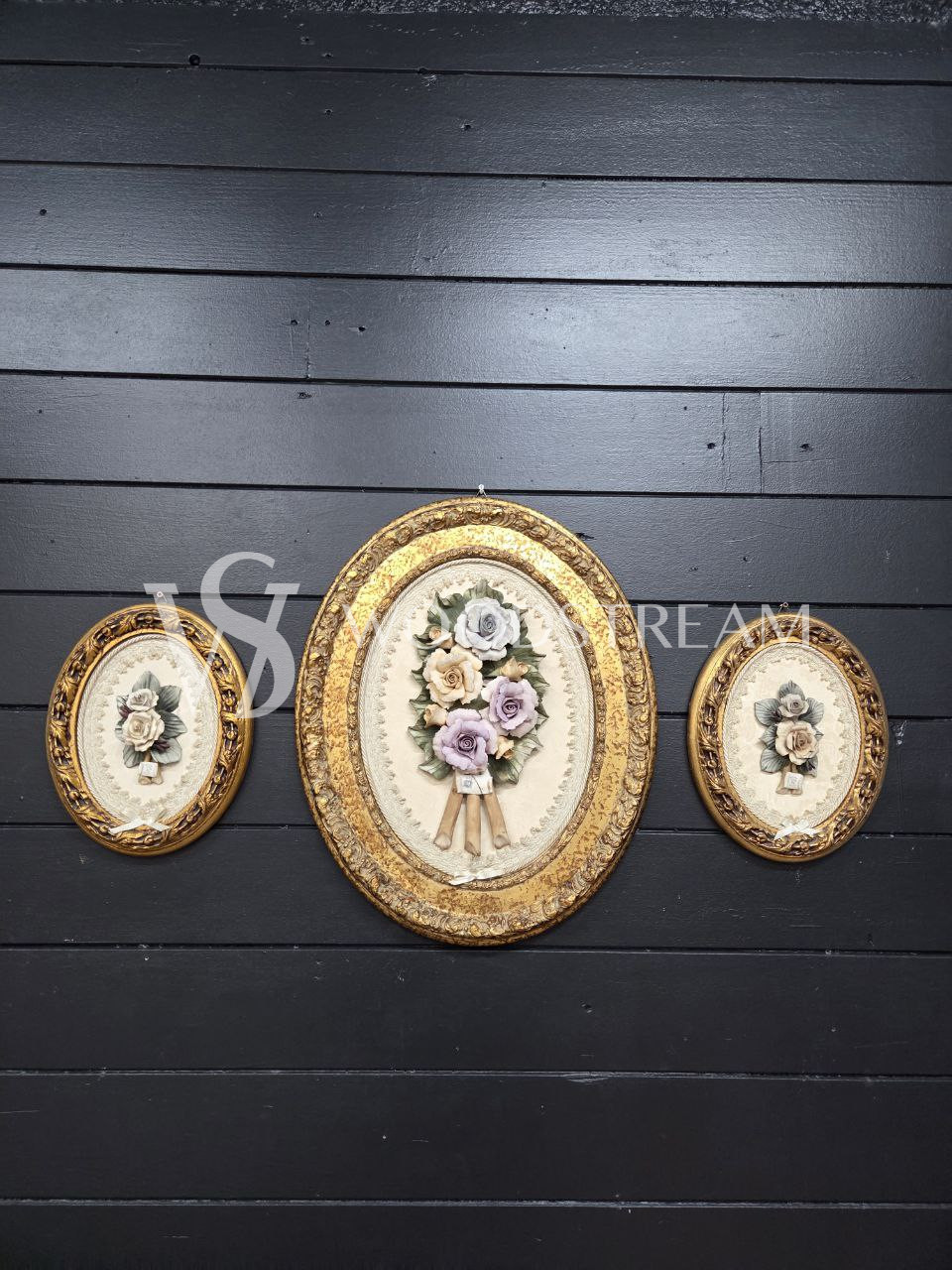 Комплект: Картина/Панно/Барельеф 3 штуки Цветы