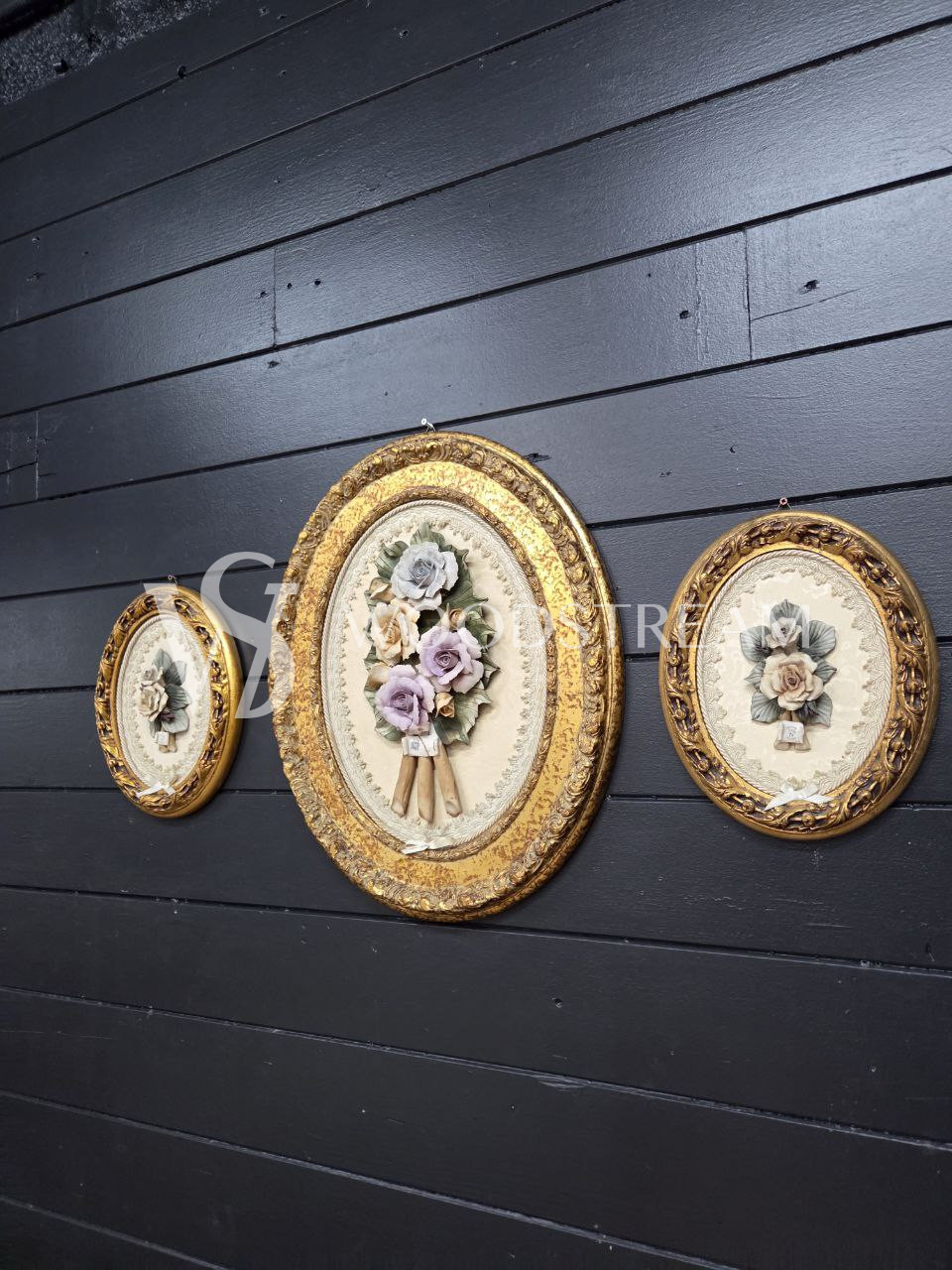 Комплект: Картина/Панно/Барельеф 3 штуки Цветы