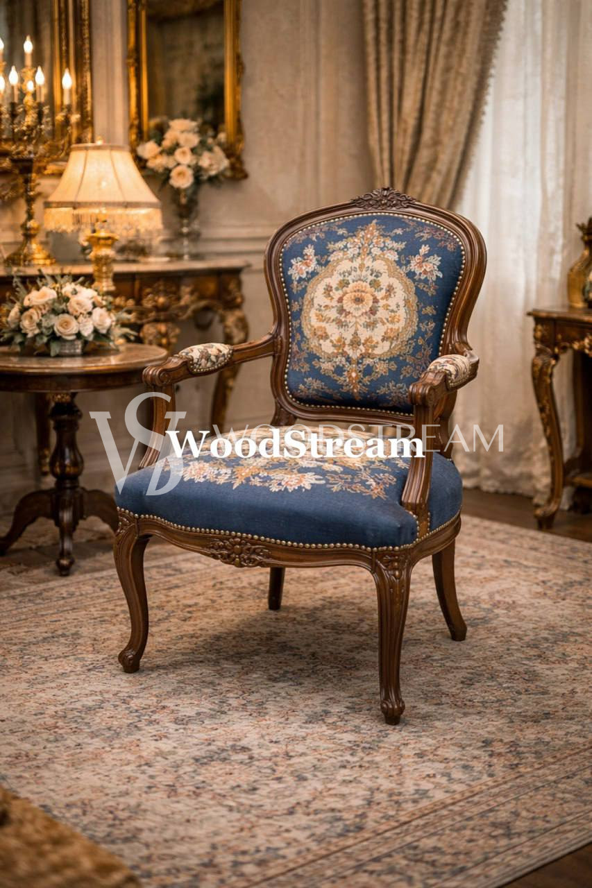 Кресло гобеленовое в стиле Людовика XV