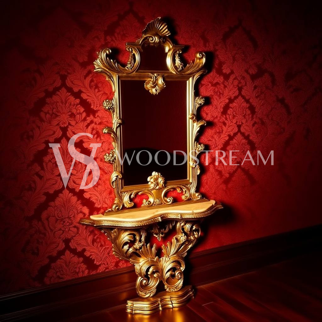 Консоль и зеркало в стиле барокко