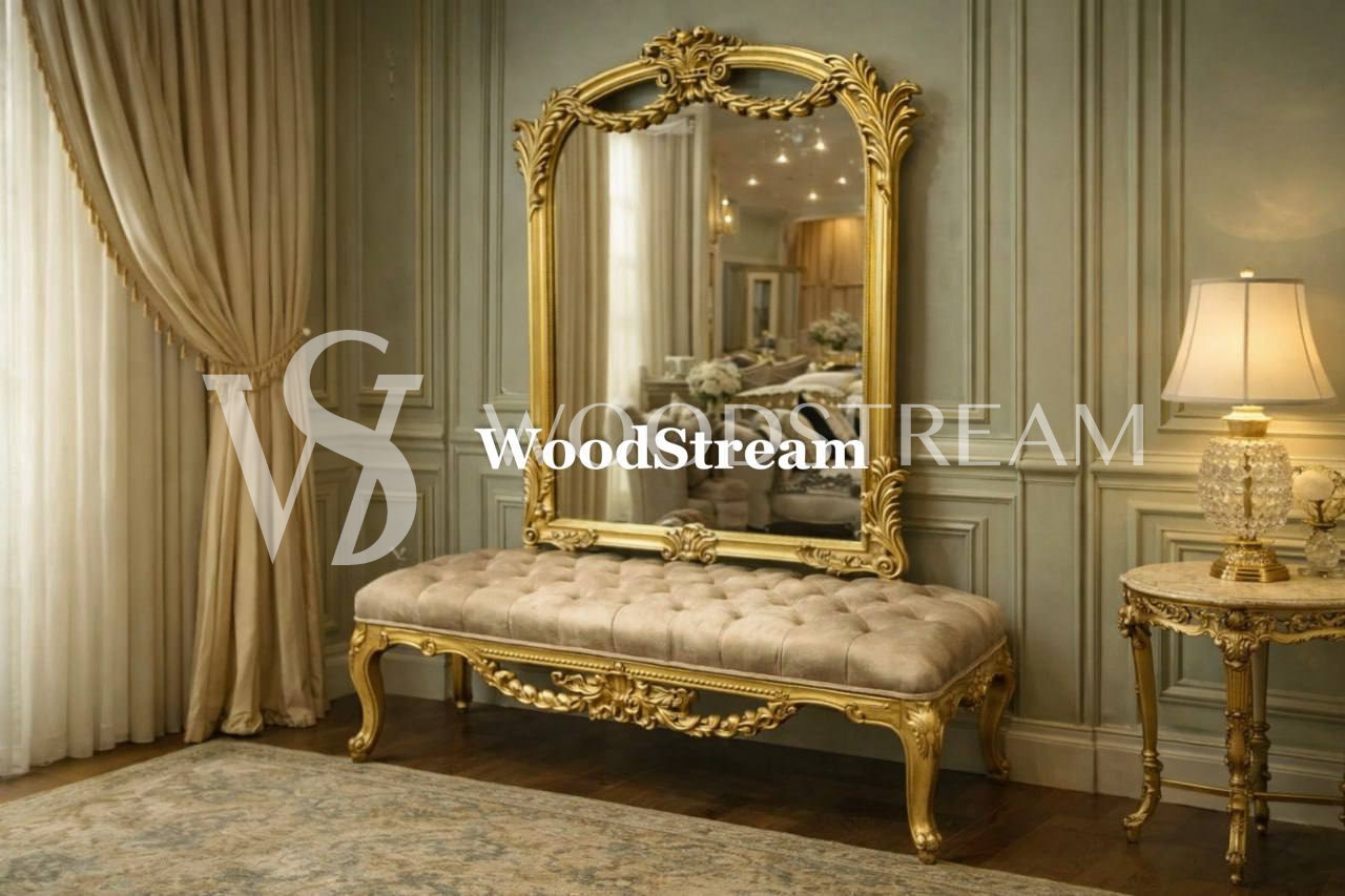 Комплект для прихожей: Банкетка/Скамья и Зеркало в стиле венецианского барокко