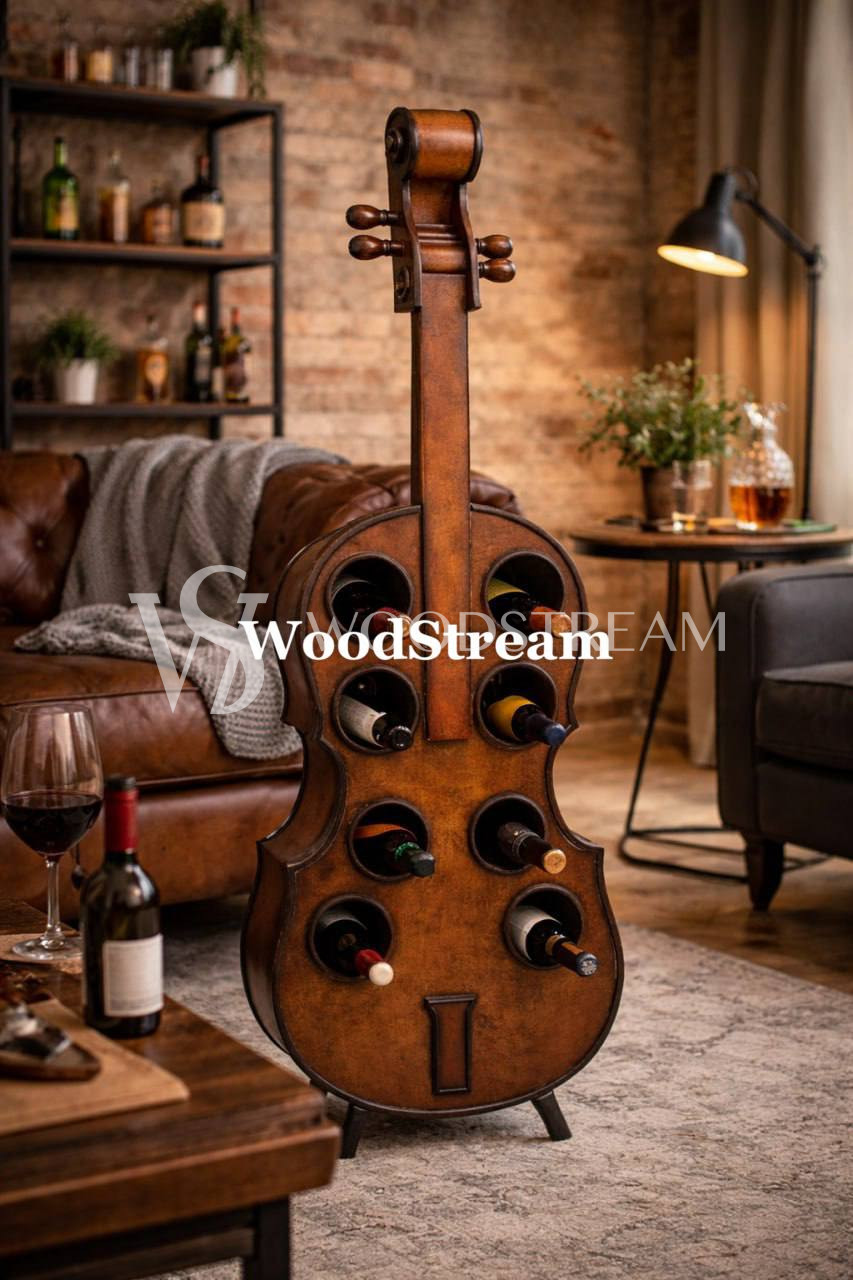 Бра/Подставка для бутылок в форме контрабаса/виолончели