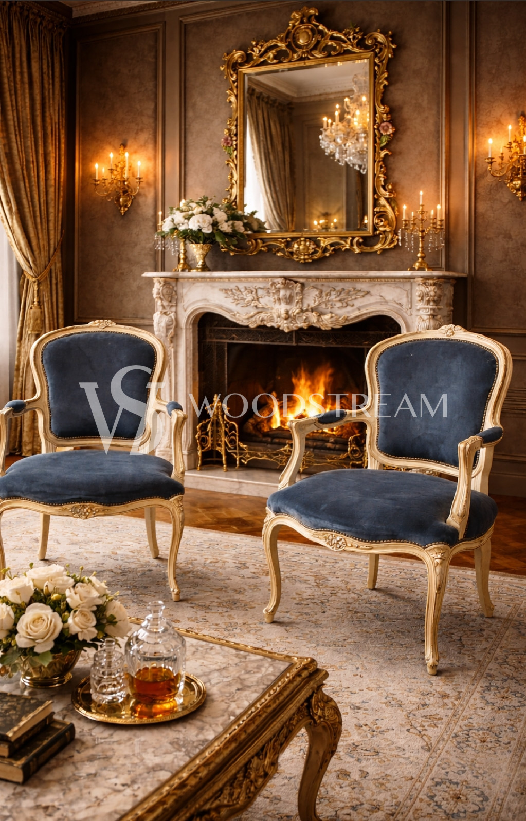 Кресло в стиле Людовика XV 2 штуки