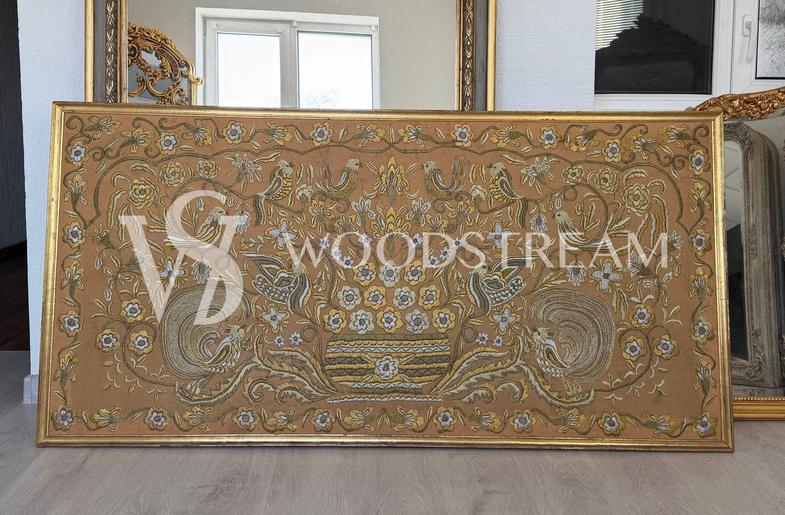 Картина/Вышивка шелком винтажная