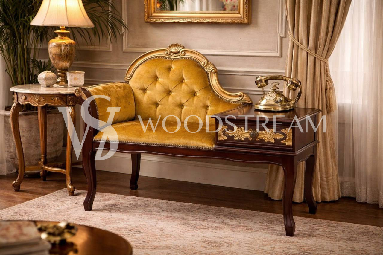 Кресло/Банкетка с телефонным столиком в стиле Людовика XV