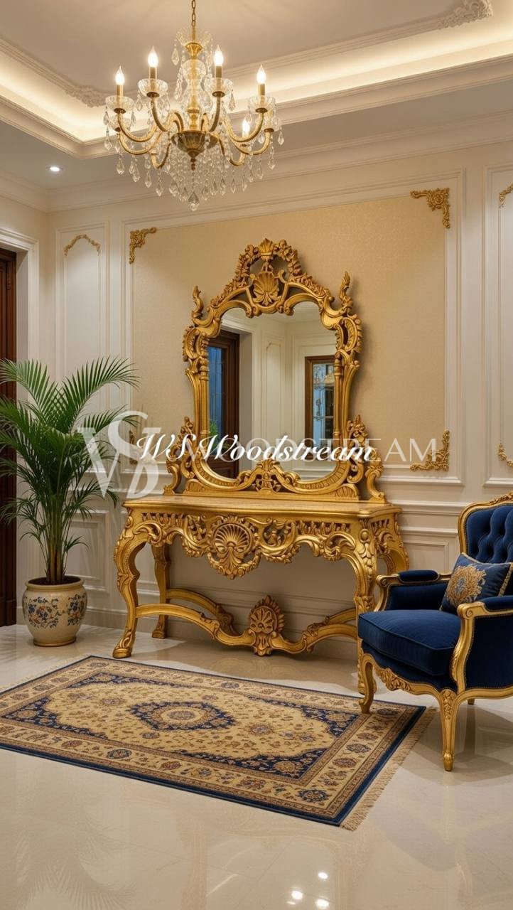 Консоль и зеркало в стиле барокко