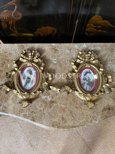 Декоративный элемент/Картина/Миниатюра/Печать в стиле Людовика XVI 2 штуки