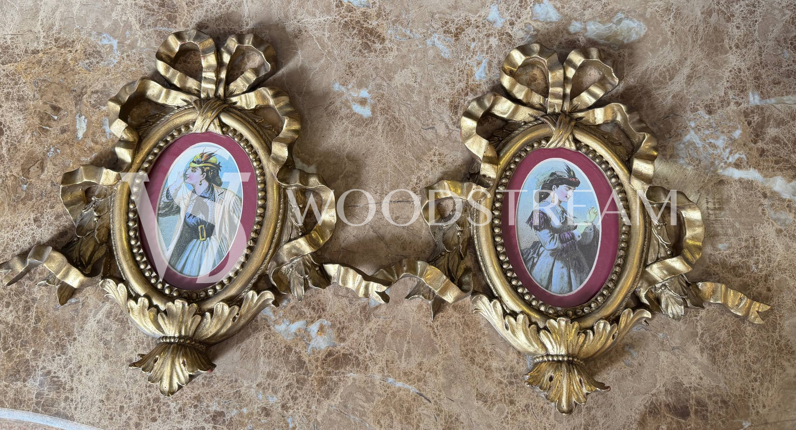 Декоративный элемент/Картина/Миниатюра/Печать в стиле Людовика XVI 2 штуки