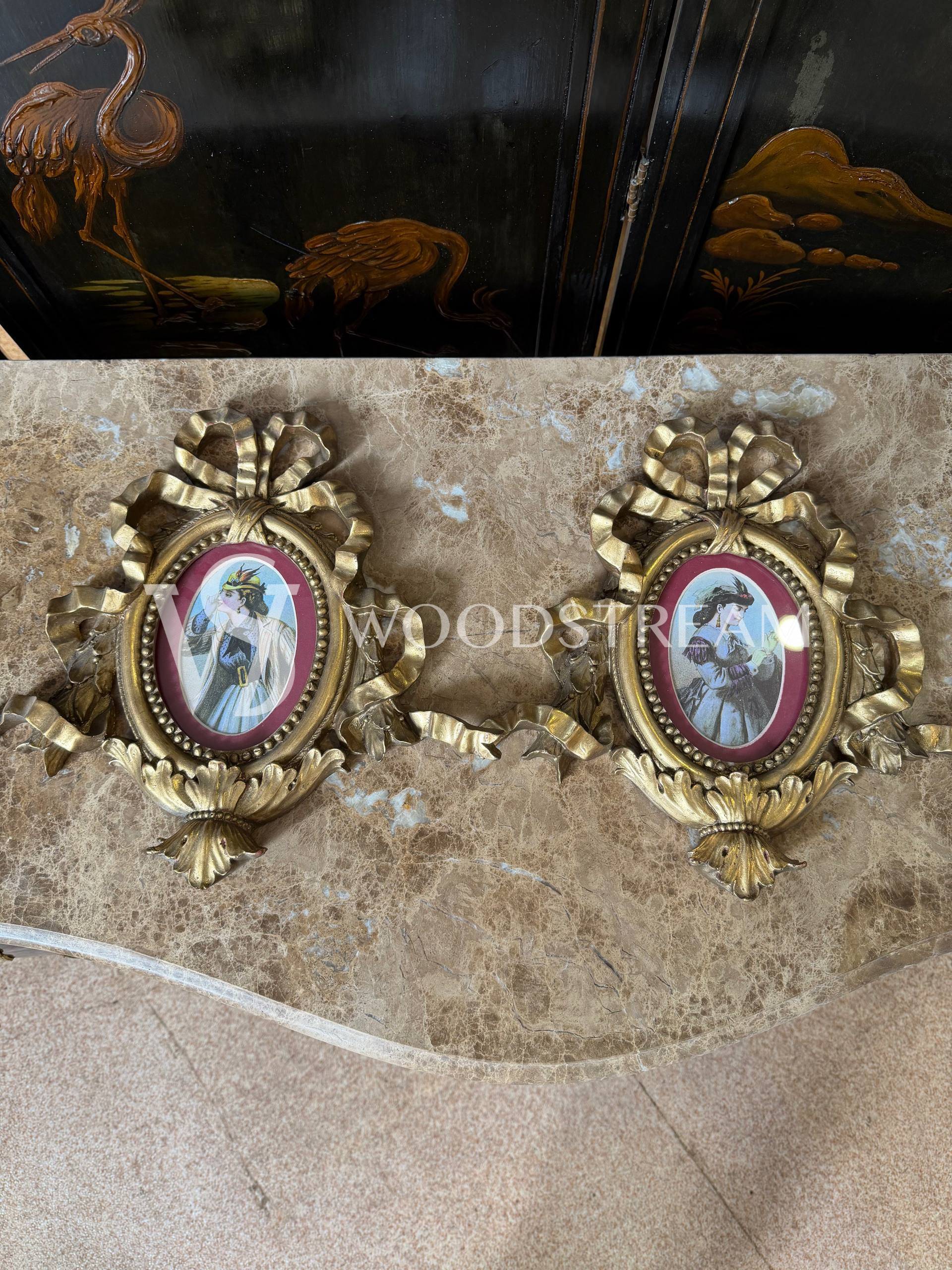 Декоративный элемент/Картина/Миниатюра/Печать в стиле Людовика XVI 2 штуки