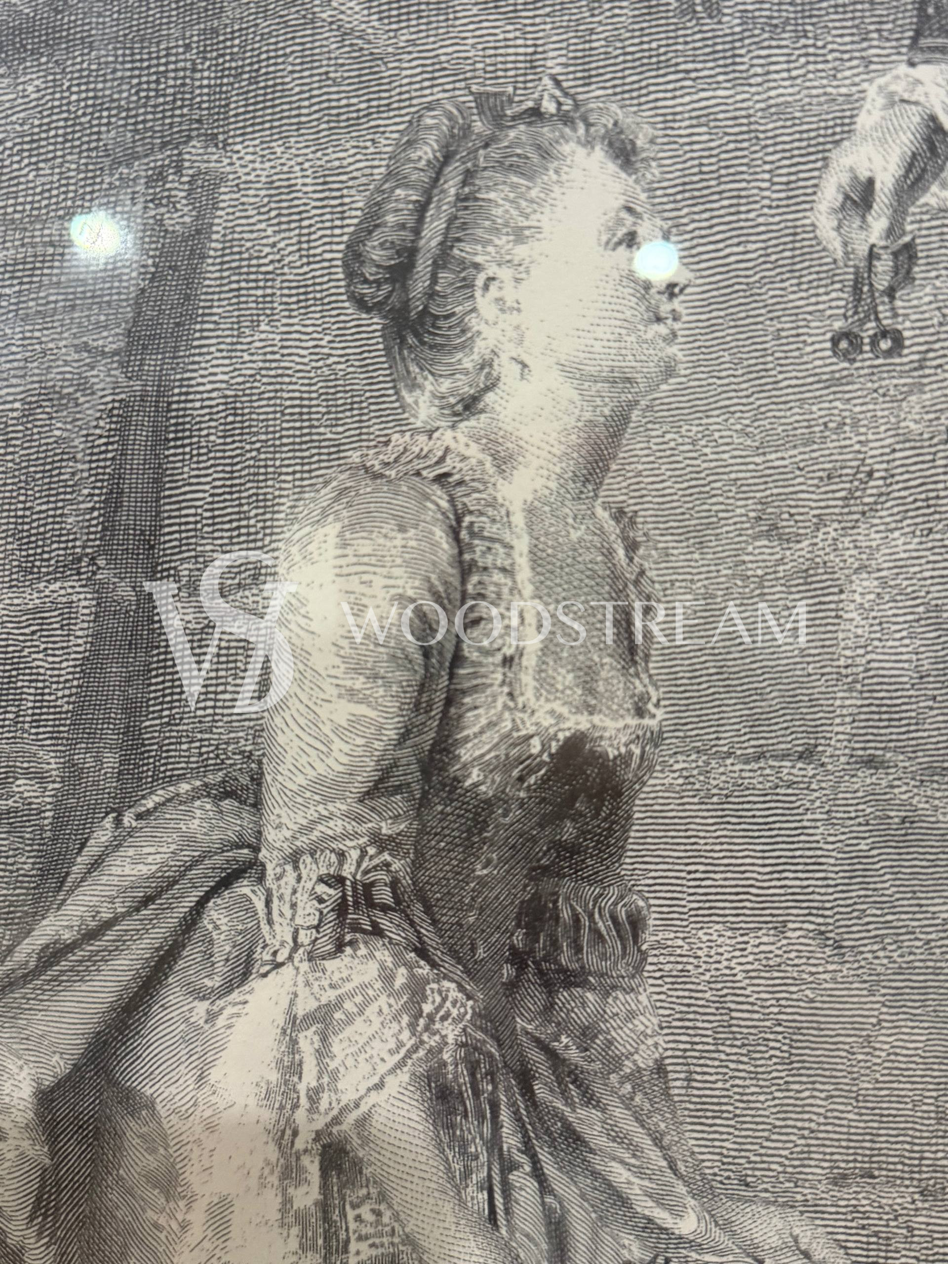 Картина/Гравюра в зеркальной раме в стиле венецианского барокко