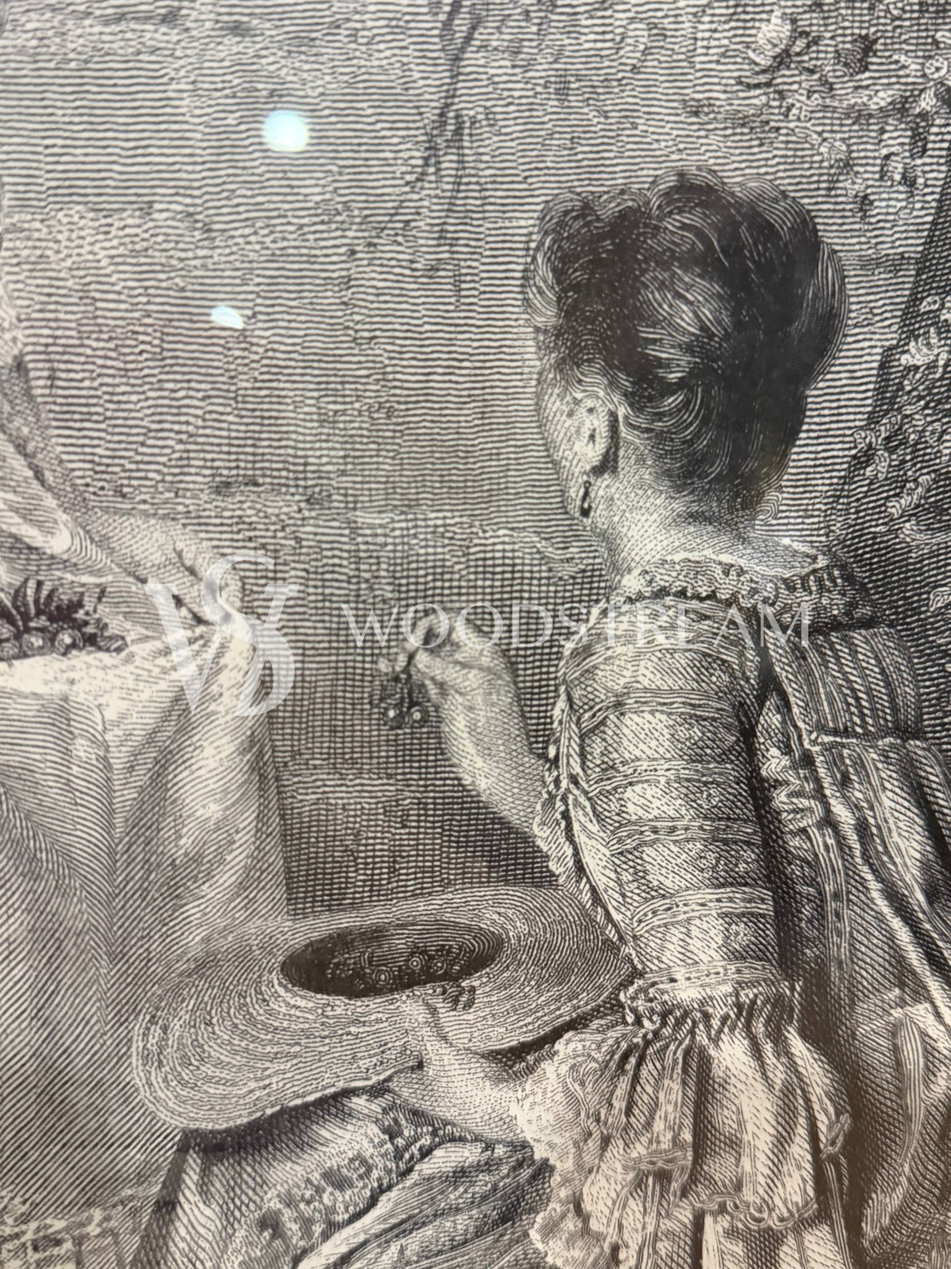 Картина/Гравюра в зеркальной раме в стиле венецианского барокко