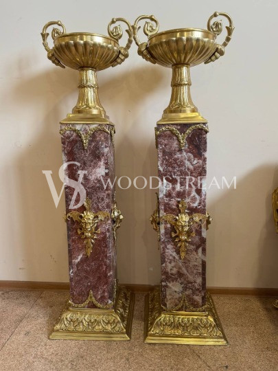 Комплект: Ваза/Чаша и Постамент/Подставка/Колонна в стиле ампир 2 штуки