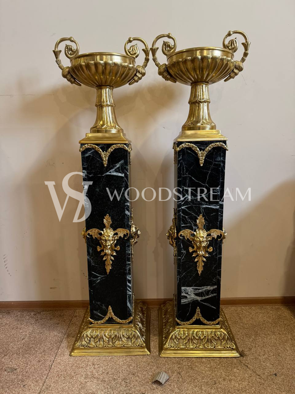 Комплект: Ваза/Чаша и Постамент/Подставка/Колонна в стиле ампир 2 штуки