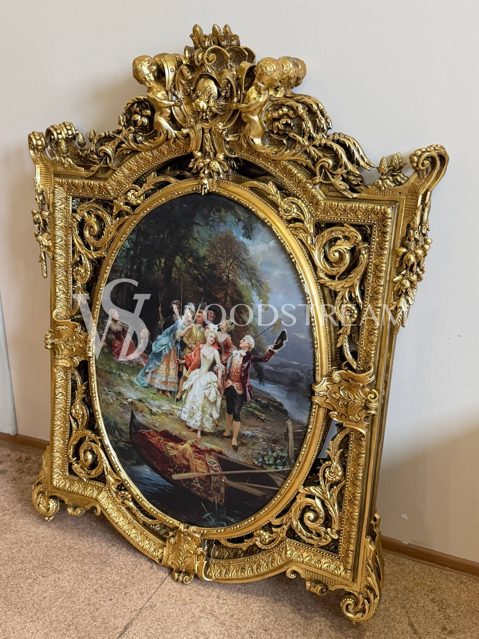 Картина/Печать в раме в стиле венецианского барокко с путти