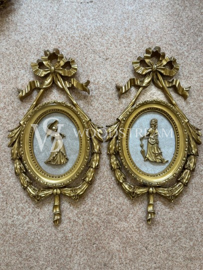 Декоративный элемент настенный/Картина/Барельеф в стиле Людовика XVI 2 штуки