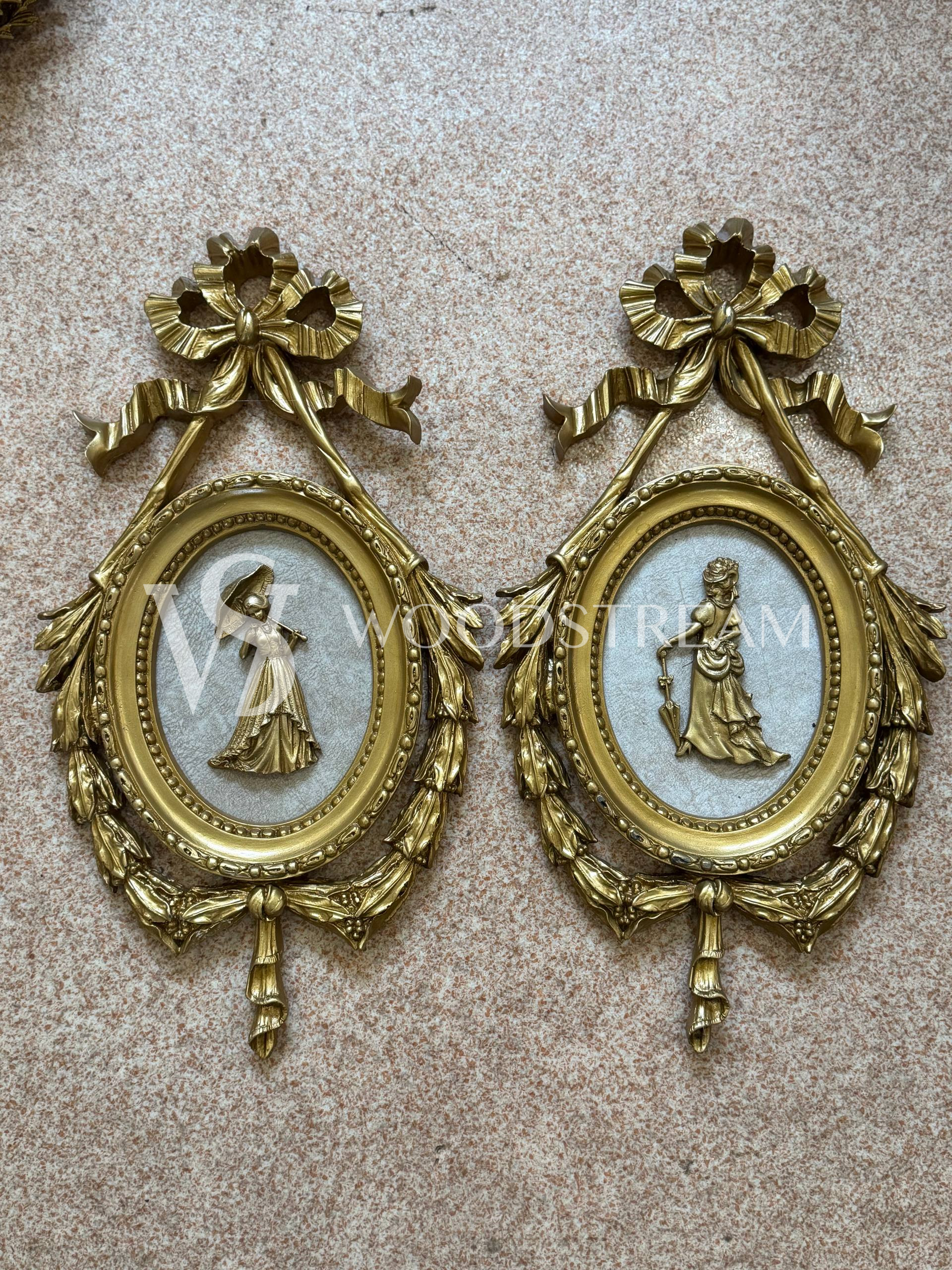 Декоративный элемент настенный/Картина/Барельеф в стиле Людовика XVI 2 штуки
