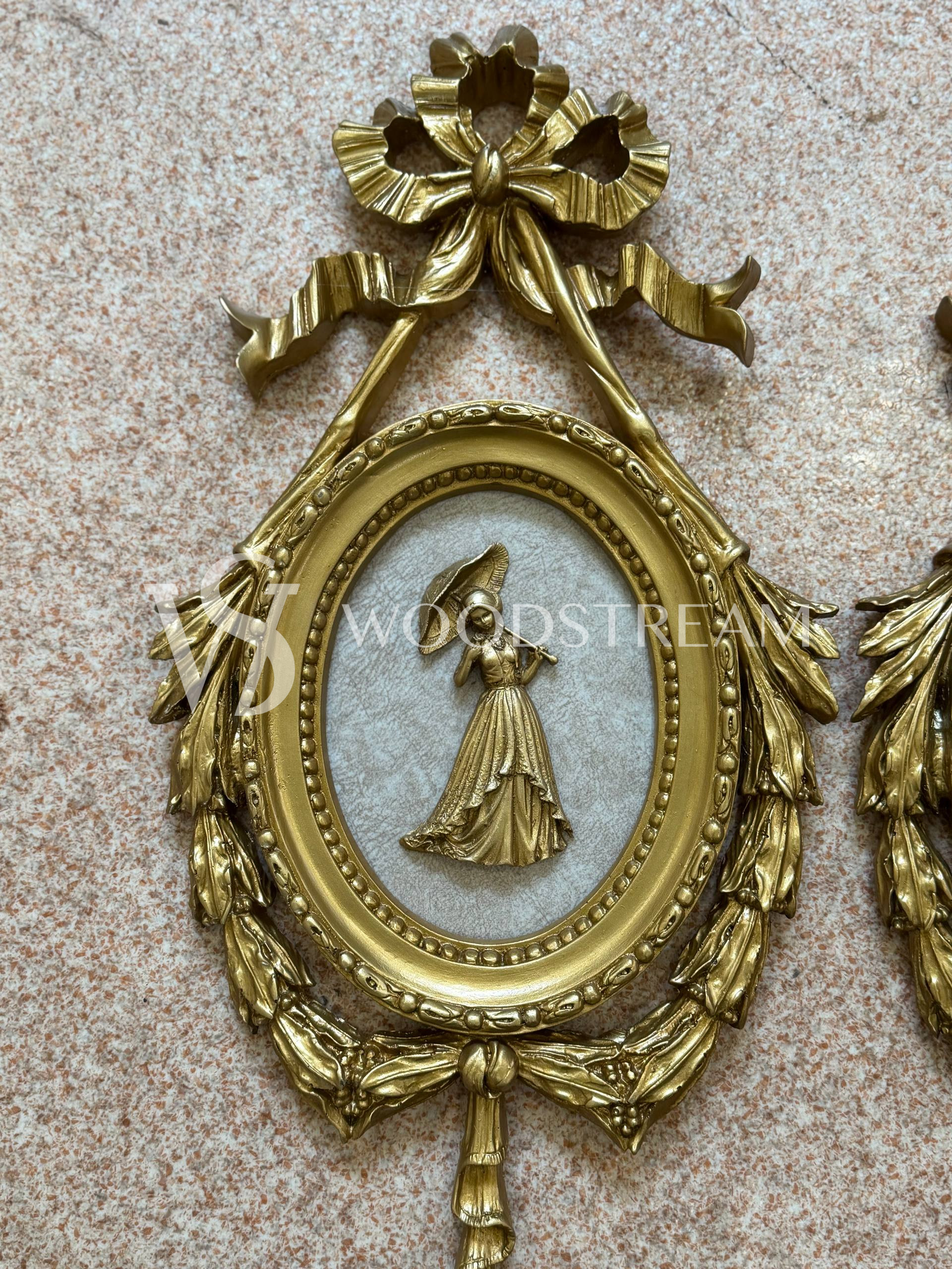 Декоративный элемент настенный/Картина/Барельеф в стиле Людовика XVI 2 штуки