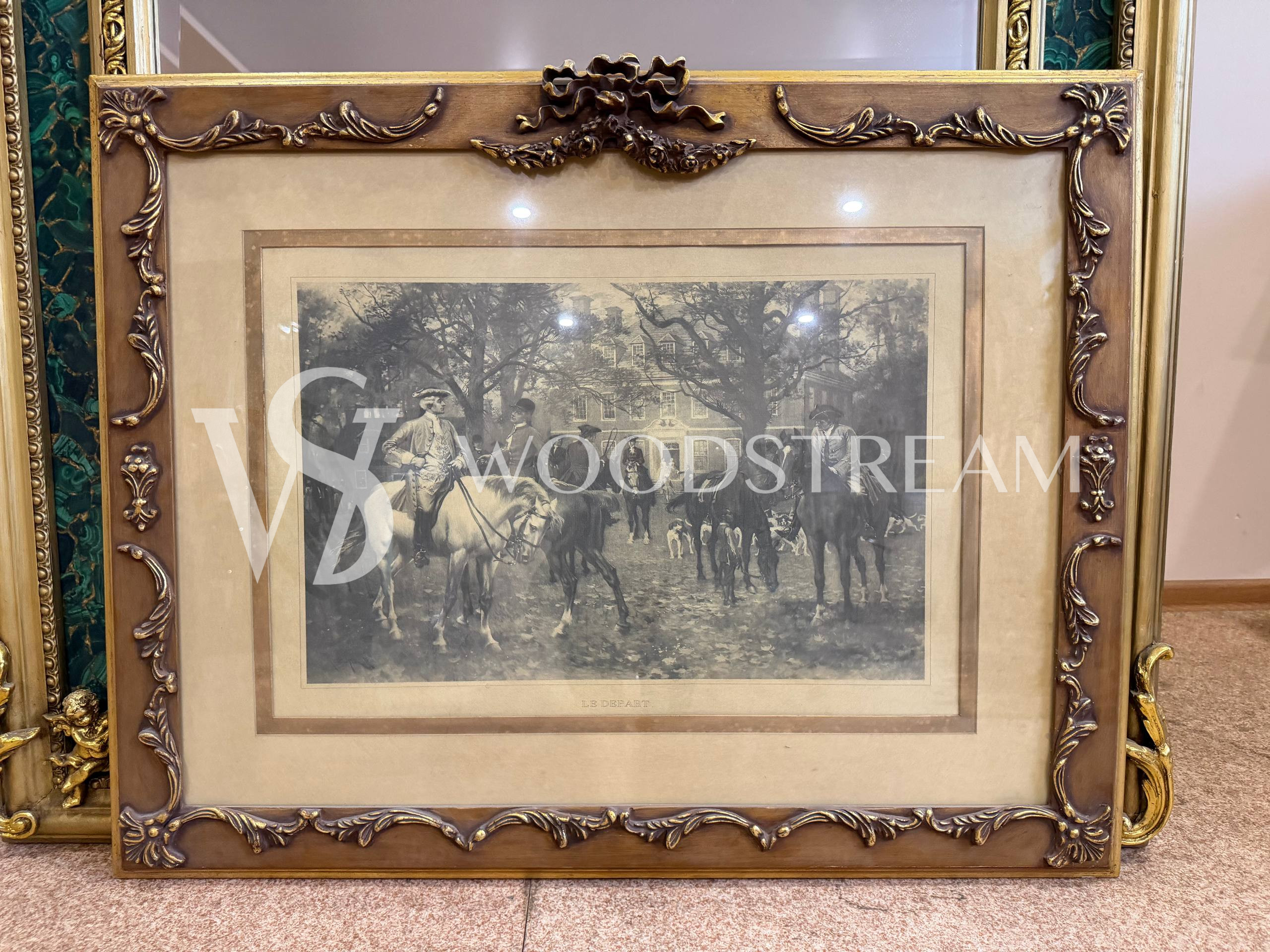 Картина/Гравюра в раме винтажная