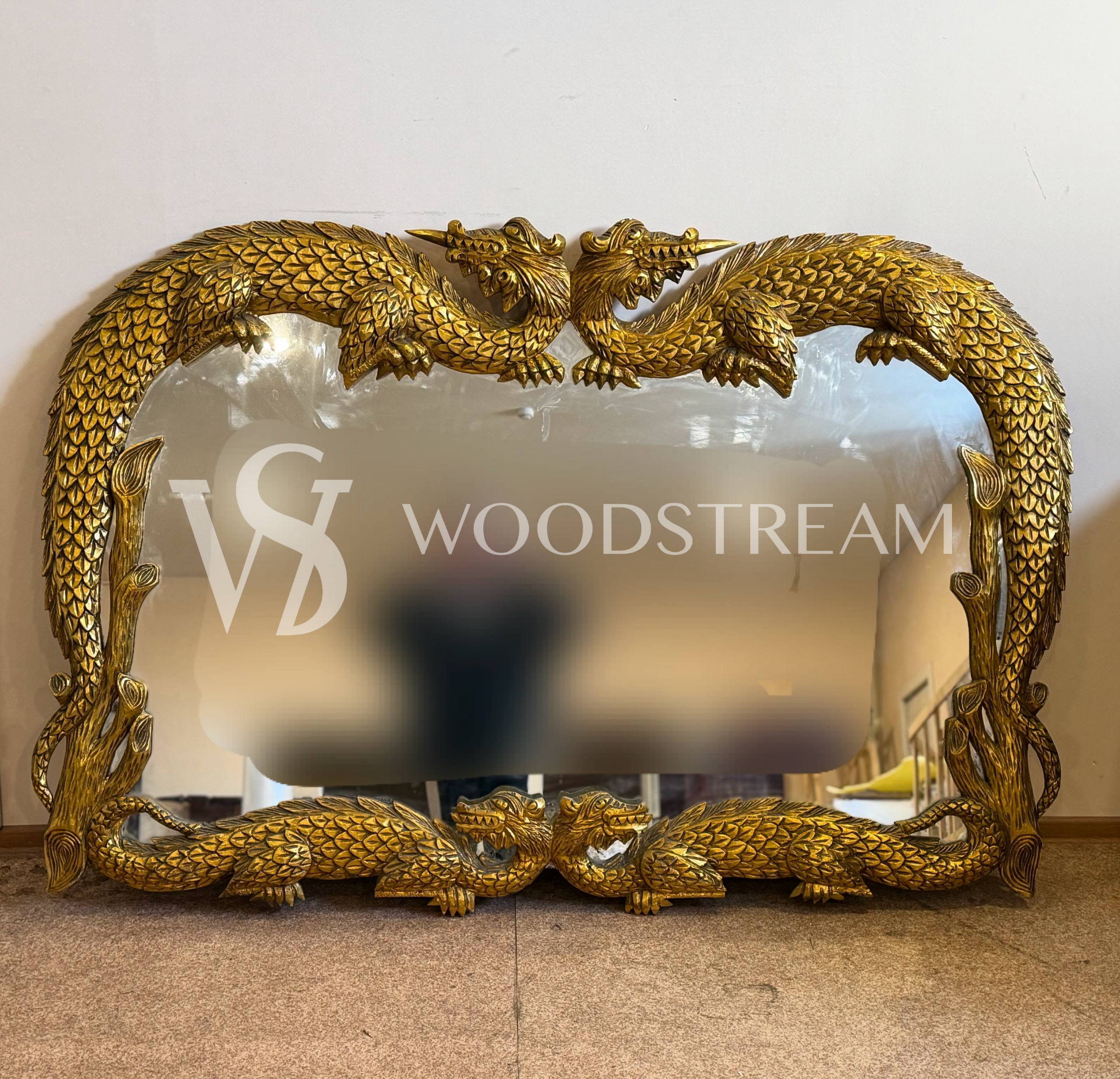 Зеркало настенное в восточном стиле с драконами