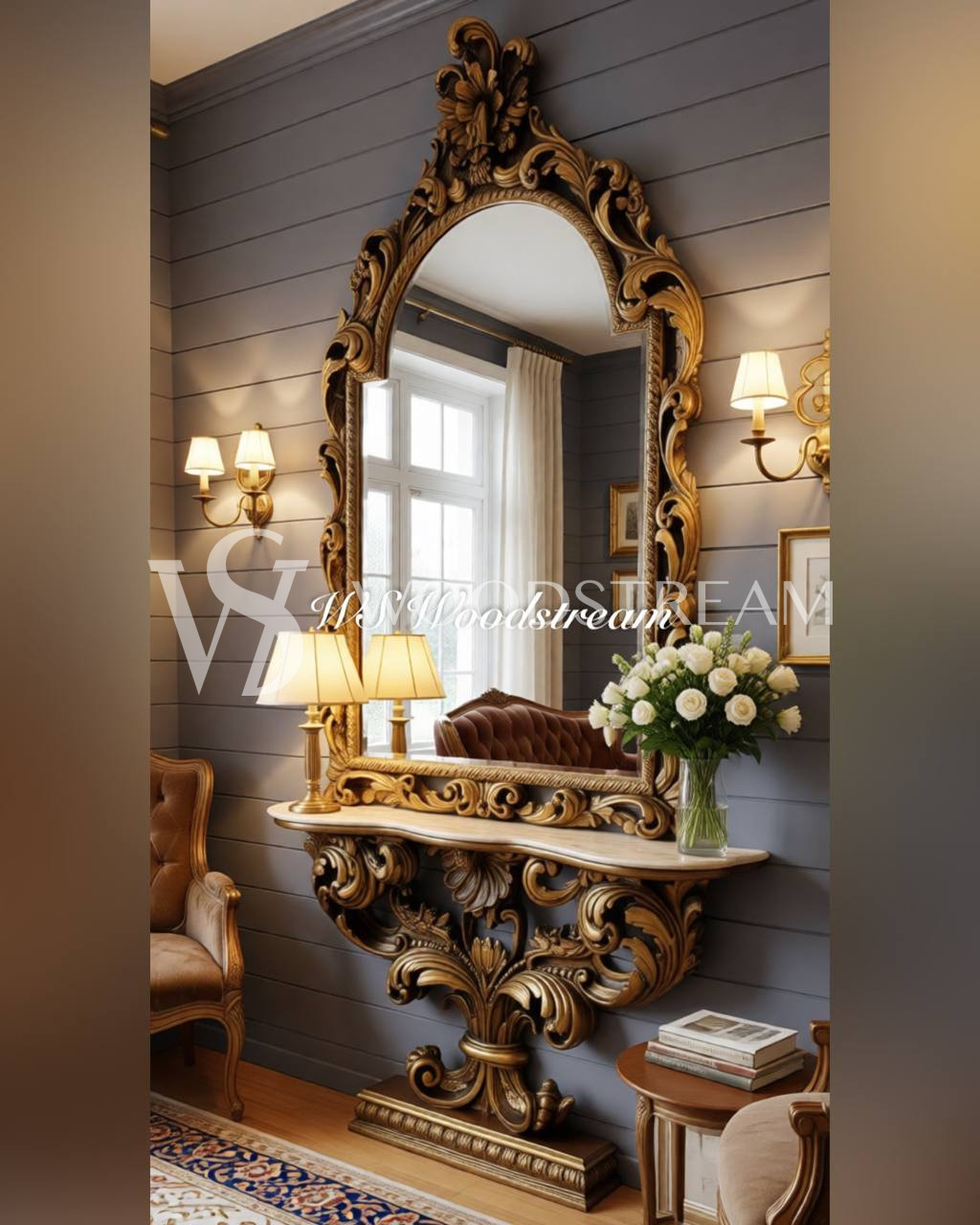 Консоль и зеркало в стиле барокко