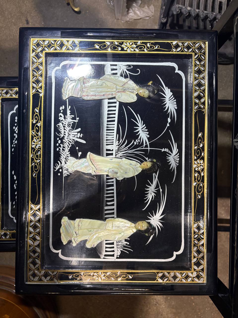 Сет: Стол/Подставка 3 штуки в стиле шинуазри