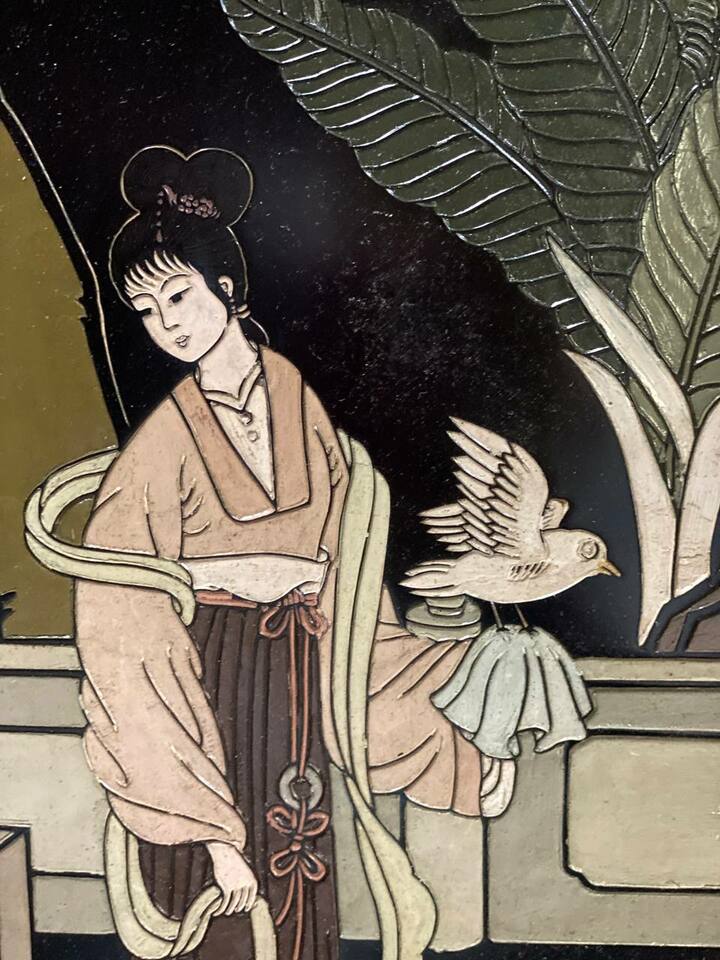 Ширма в стиле шинуазри после реставрации