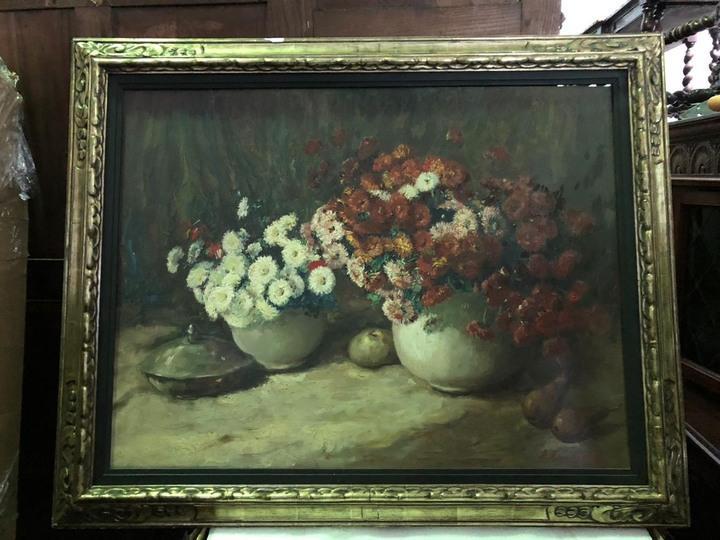Картина винтажная Натюрморт с цветами