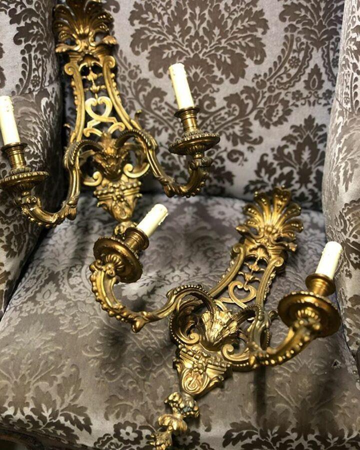 Бра старинные бронзовые 2 штуки