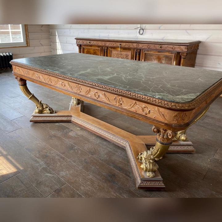 Стол обеденный старинный в стиле ампир