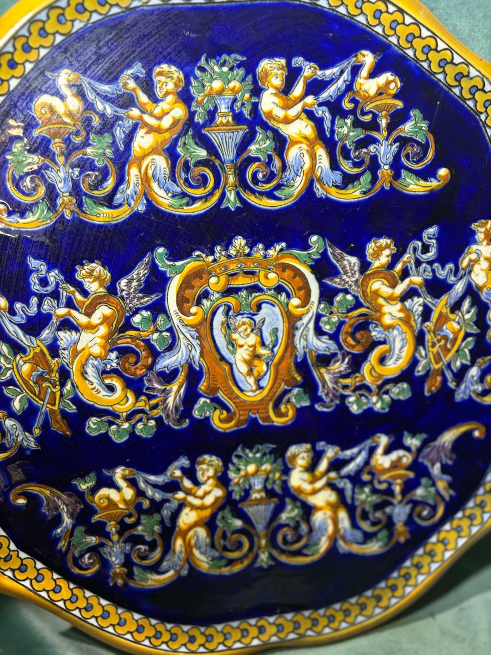 Тарелка декоративная винтажная в стиле Жьен/Gien 2 штуки