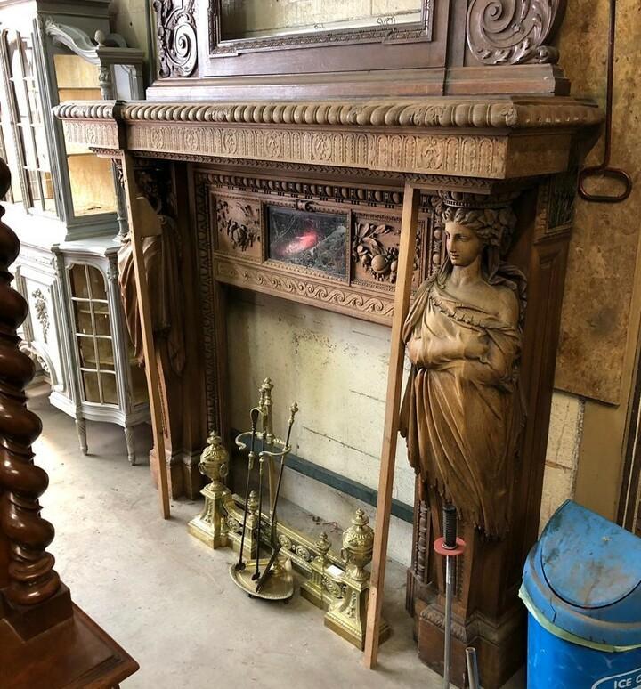 Портал каминный антикварный