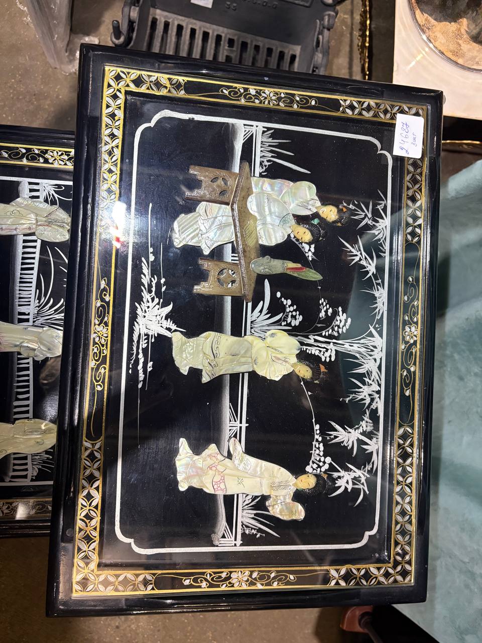 Сет: Стол/Подставка 3 штуки в стиле шинуазри