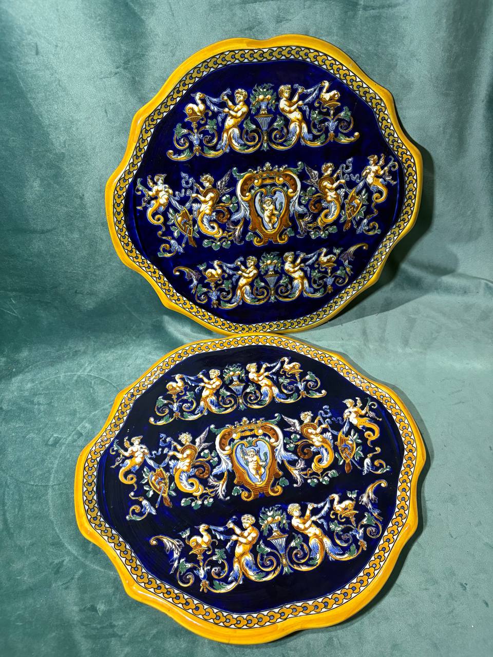 Тарелка декоративная винтажная в стиле Жьен/Gien 2 штуки