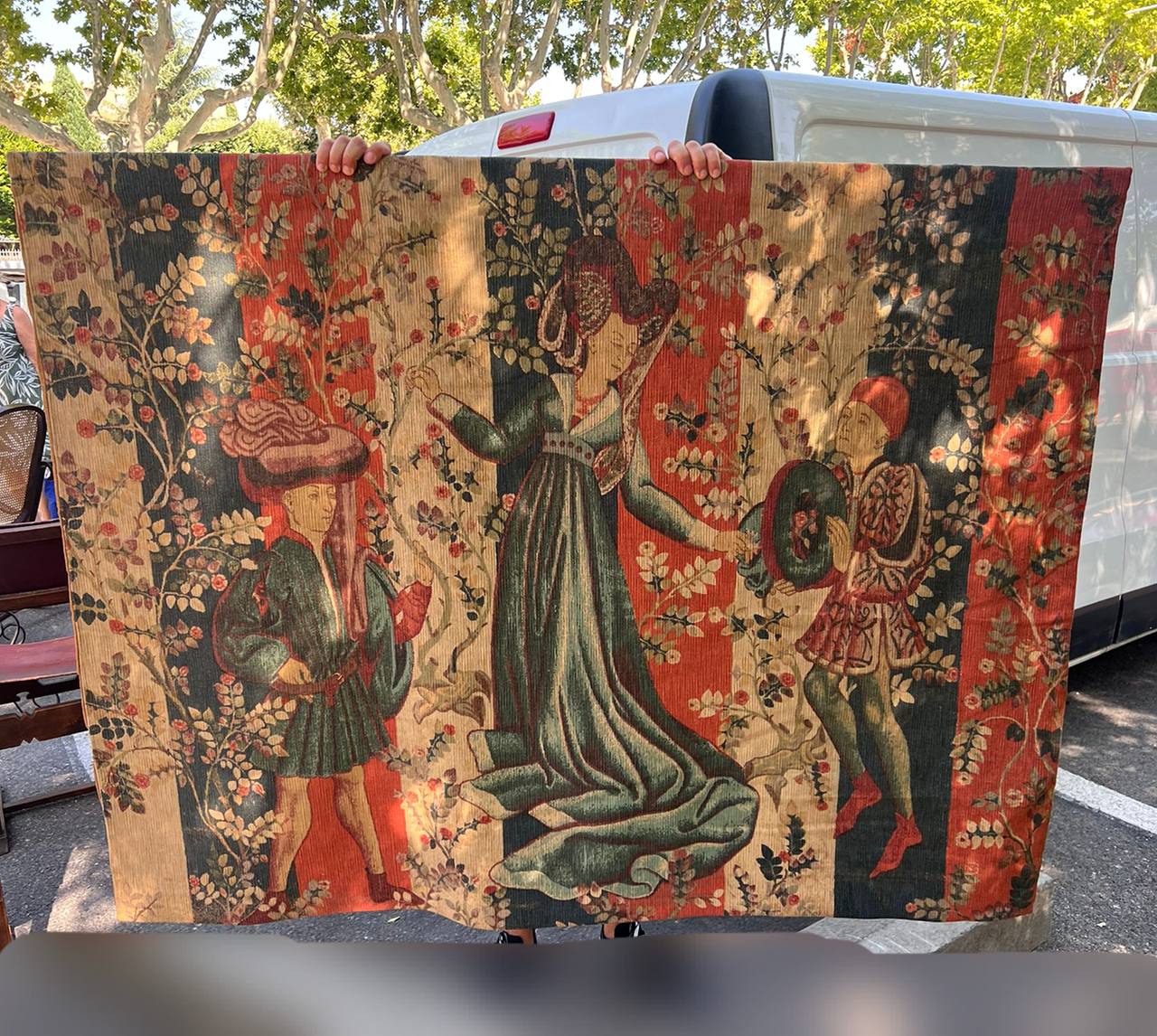 Гобелен винтажный с галантной сценой