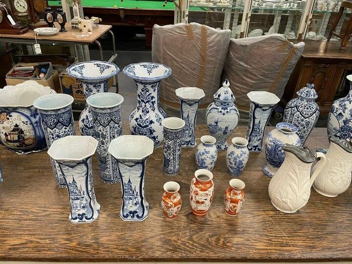 Посуда: вазы/тарелки/чаши винтажные в стиле Делф