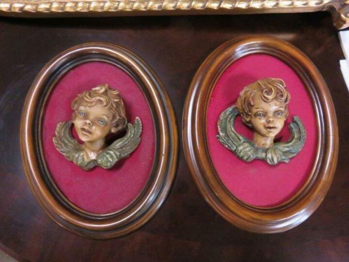 Панно из дерева с ангелами 2 штуки