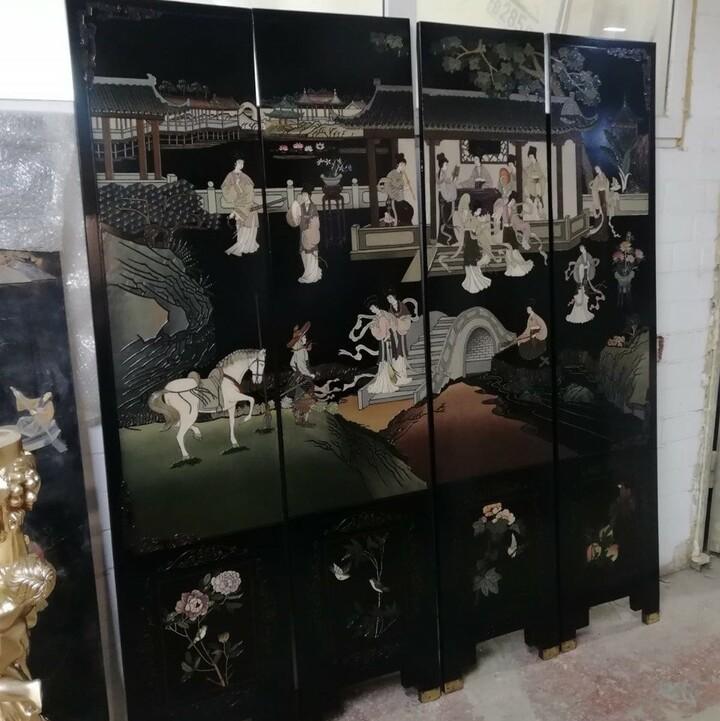 Ширма в стиле шинуазри после реставрации