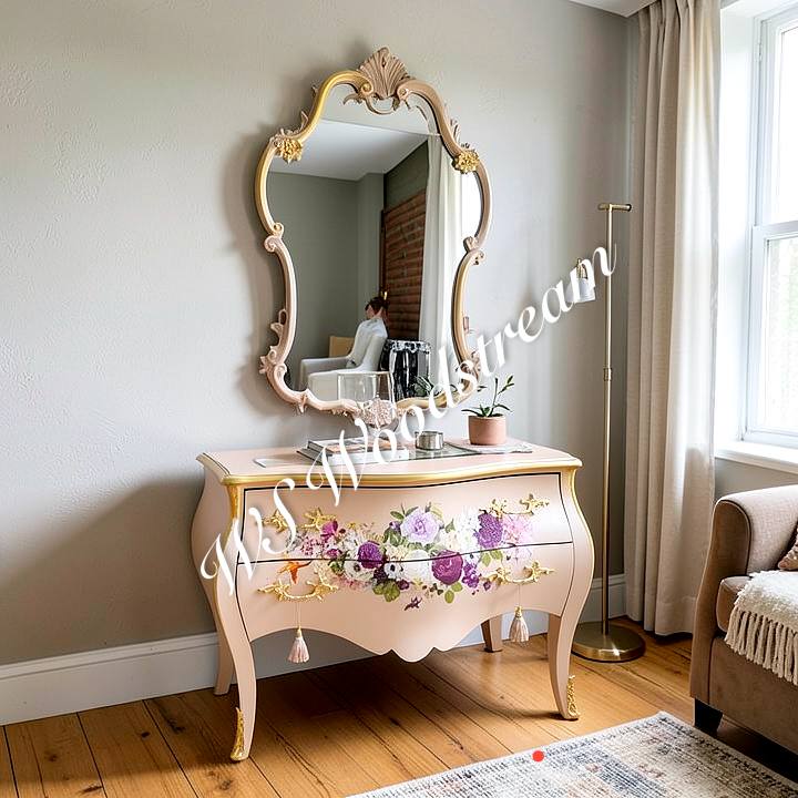 Комплект: Комод и Зеркало в стиле венецианского барокко